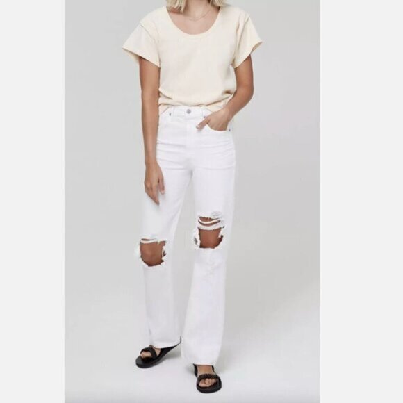 Citizens of Humanity Libby Jeans Distressed in Washed Black Size 27 - Picture 2 of 10